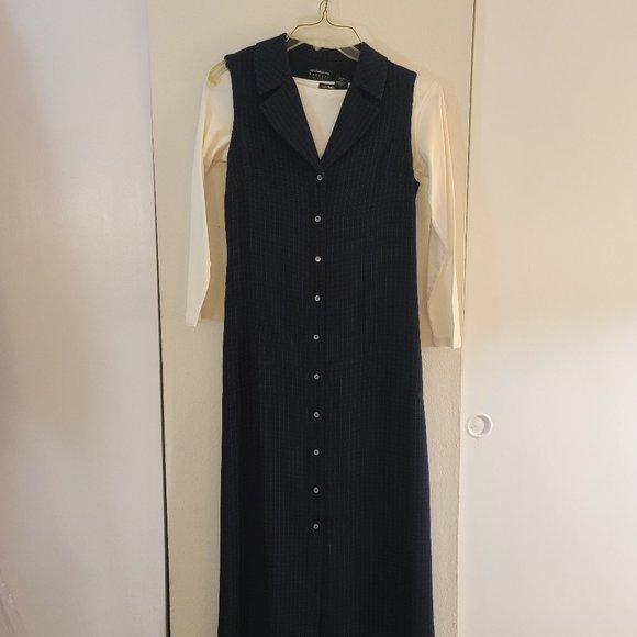 Liz Claiborne Liz Sport 2 Piece Dress Blue/White Size 10p - Picture 1 of 14
